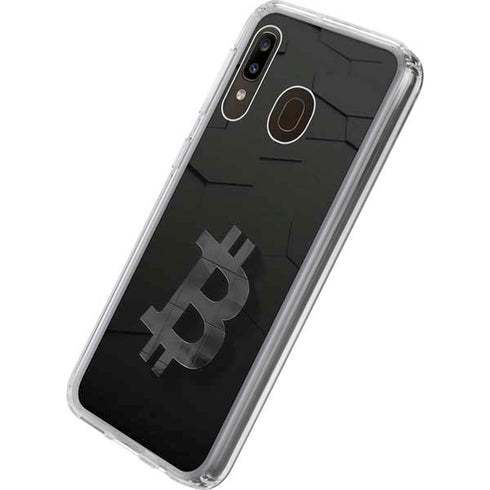Bitcoin Textured Logo Galaxy A20 Clear Case